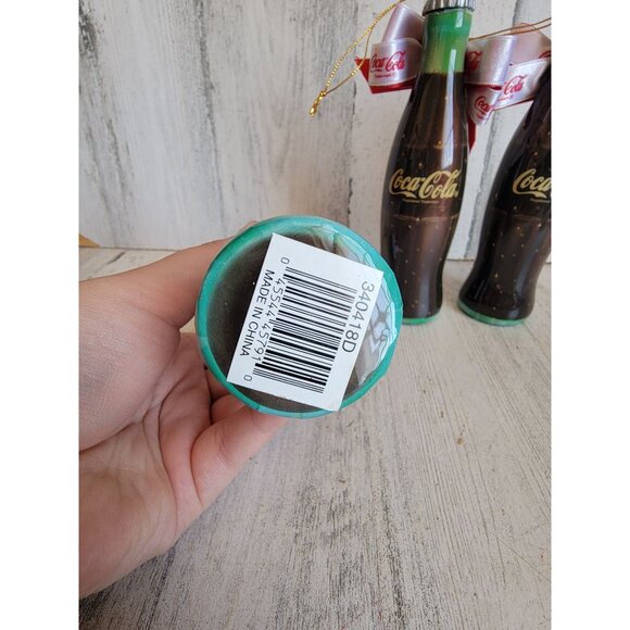 Vintage plastic Coca-Cola bottle ornament Xmas set coke - Picture 7 of 7